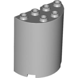 LEGO part  WALL ELEMENT, ROUND 2X4X4 in Medium Stone Grey/ Light Bluish Gray