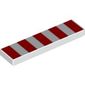 Tile 1 x 4 with 5 Red Stripes Print