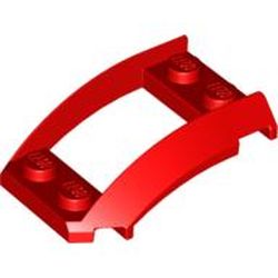 LEGO part  PLATE 2X4X1 1/3 W. SIDE BOW in Bright Red/ Red