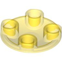 LEGO part 28558 SLIDE SHOE ROUND 2X2 in Transparent Yellow/ Trans-Yellow