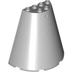 LEGO part 10048310 CONE, HALF 8X4X6 in Medium Stone Grey/ Light Bluish Gray