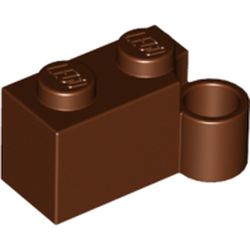 LEGO part HINGE 1X2 LOWER PART in Reddish Brown
