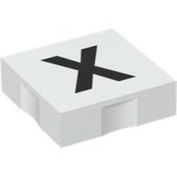 Duplo Tile 2 x 2 with Capital 'X' Print