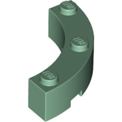 LEGO part 48092 BOW 1/4 4X4X1 in Sand Green