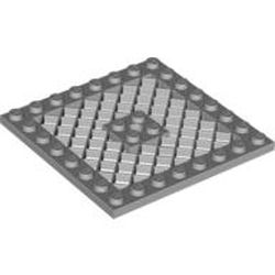 LEGO part 4047 GRID PLATE 8X8 in Medium Stone Grey/ Light Bluish Gray
