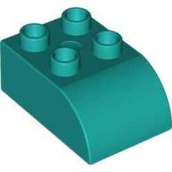 LEGO part 2302 DUPLO BRICK, BOW 2X3X1 in Bright Bluish Green/ Dark Turquoise