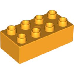 LEGO part 3011 DUPLO BRICK 2X4 in Flame Yellowish Orange/ Bright Light Orange