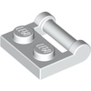 White Plate Special 1 x 2 [Side Handle Closed Ends]