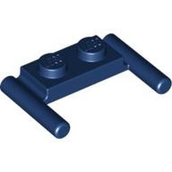 LEGO part 3839b Plate Special 1 x 2 with Handles [Flat Ends / Low Attachment] in Earth Blue/ Dark Blue