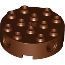 LEGO part TECHNIC BRICK 4X4 ROUND in Reddish Brown