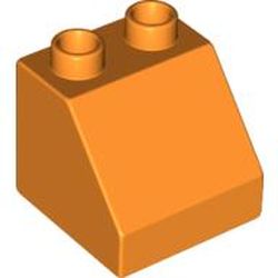 LEGO part 10006474 DUPLO ROOF TILE 2X2X1 1/2 in Bright Orange/ Orange