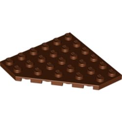 LEGO part 6106 CORNER PLATE 6X6X45° in Reddish Brown