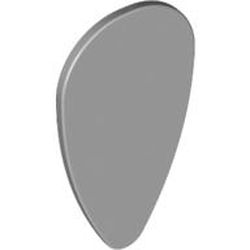 LEGO part 2586 Minifig Shield Ovoid [Plain] in Medium Stone Grey/ Light Bluish Gray