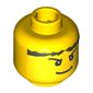 Minifig Head Jayko / Sir Kentis, Pupils, Black Hair, Eyebrows and Wide Smile Print (Jayko)