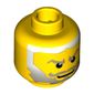 Minifig Head King Jayko / King Mathias / Warrior / Wizard / Knight / , Gray Beard Fading to White Hair, White Pupils Print [Blocked Open Stud]