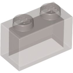 LEGO part  BRICK 1X2 W/O PIN in Transparent Brown/ Trans-Brown