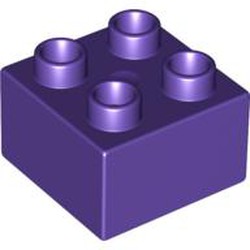 LEGO part DUPLO BRICK 2X2 in Medium Lilac/ Dark Purple