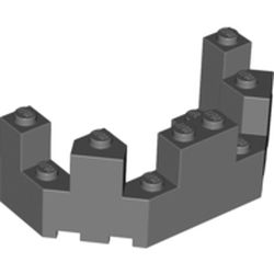 LEGO part 6066 Castle Turret Top 4 x 8 x 2 1/3 in Dark Stone Grey / Dark Bluish Gray