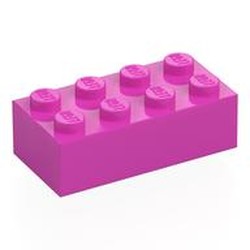 LEGO part 3001 BRICK 2X4 in Bright Purple/ Dark Pink