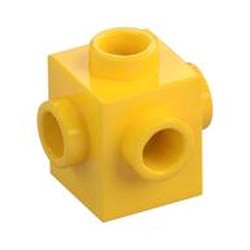 LEGO part 4733 BRICK 1X1 W. 4 KNOBS in Bright Yellow/ Yellow