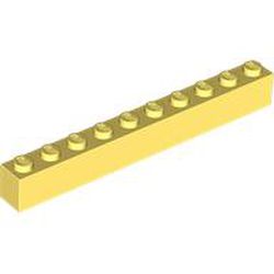 LEGO part 6111 BRICK 1X10 in Cool Yellow/ Bright Light Yellow