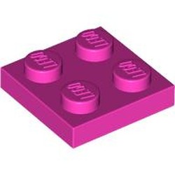 LEGO part 3022 PLATE 2X2 in Bright Purple/ Dark Pink