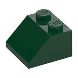 LEGO part  ROOF TILE 2X2/45° in Earth Green/ Dark Green