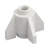 White Brick Round 1 x 1 with Fins, Open Stud