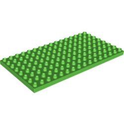 LEGO part DUPLO PLATE 8X16X0.5 in Bright Green