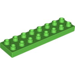 LEGO part DUPLO PLATE 2X8X in Bright Green