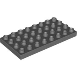 LEGO part DUPLO PLATE 4X8 in Dark Stone Grey / Dark Bluish Gray