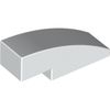 White Slope Curved 3 x 1 No Studs