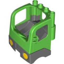 Duplo Truck Semi-Tractor Cab with Dark Bluish Gray Base and Recycling Arrows Print