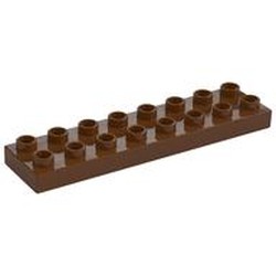 LEGO part 44524 DUPLO PLATE 2X8X½ in Reddish Brown