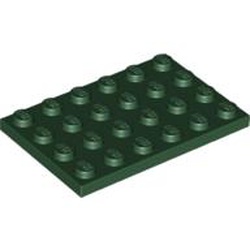 LEGO part PLATE 4X6 in Earth Green/ Dark Green