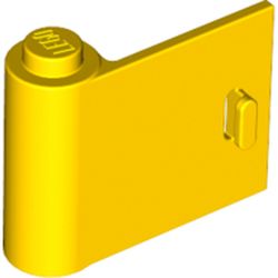 LEGO part 10092262 LEFT DOOR W/KNOB HINGE 1X3X2 in Bright Yellow/ Yellow