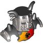 Duplo Armor with Gold Helmet with Black Top, with White Rivets and Phoenix Print