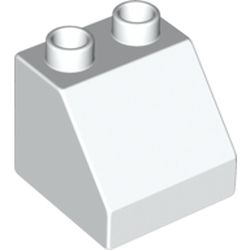 LEGO part DUPLO ROOF TILE 2X2X1 1/2 in White