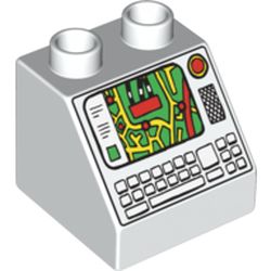 Duplo Brick 2 x 2 Slope 45° with Map and Keyboard Print