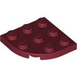 LEGO part 30357 PLATE 3X3, 1/4 CIRCLE in Dark Red