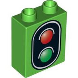 Duplo Brick 1 x 2 x 2 with No Bottom Tube, Traffic Signal Double Print