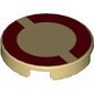 Tile Round 2 x 2 with Dark Red Semicircles Print