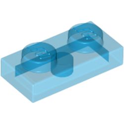 LEGO part 10028653 PLATE 1X2 in Transparent Blue/ Trans-Dark Blue