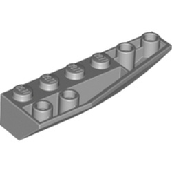 LEGO part  RIGHT SHELL 2X6W/BOW/ANGLE,INV in Medium Stone Grey/ Light Bluish Gray