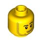 Minifig Head, Smirk, Pupils, Stubble Beard and Moustache and Sideburns Print