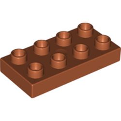 LEGO part DUPLO 2X4 PLATE in Dark Orange