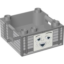 Duplo Container Box 4 x 4 with Studs on Corners with Thomas & Friends Truck Face Print