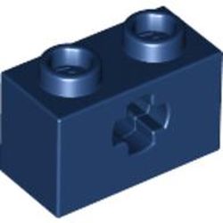 LEGO part 31493 BRICK 1X2 WITH CROSS HOLE in Earth Blue/ Dark Blue