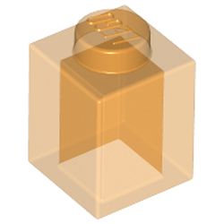 LEGO part 35382 BRICK 1X1 in Transparent Bright Orange/ Trans-Orange