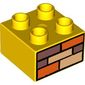 Duplo Brick 2 x 2 with Orange, Tan, and Sand Red Bricks Print